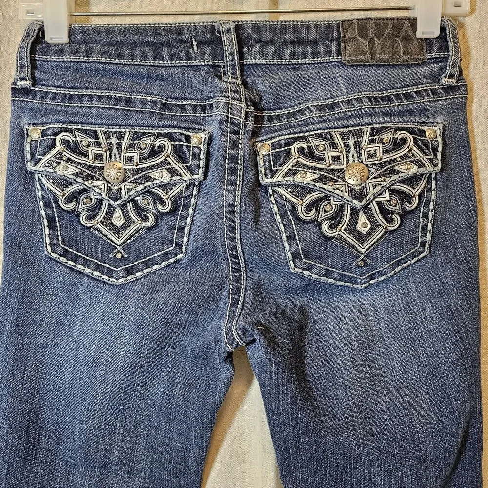 Soundgirl Juniors Size 3 Low Rise Cropped Embellished Sparkle Butt Cute Y2K
